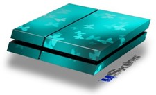 Skin for original PS4 Gaming Console Bokeh Butterflies Neon Teal