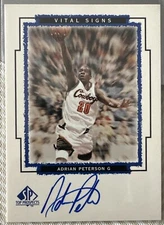 Adrian Peterson Oklahoma State Basketball Upper Deck Rookie Autograph Card Auto