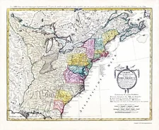 Revolutionary War Map North America United States Chart Homann 1784 23 x 31.97