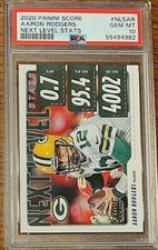2020 Panini Score Football #NLSAR Aaron Rodgers Next Level Stats PSA 10 Pop 4