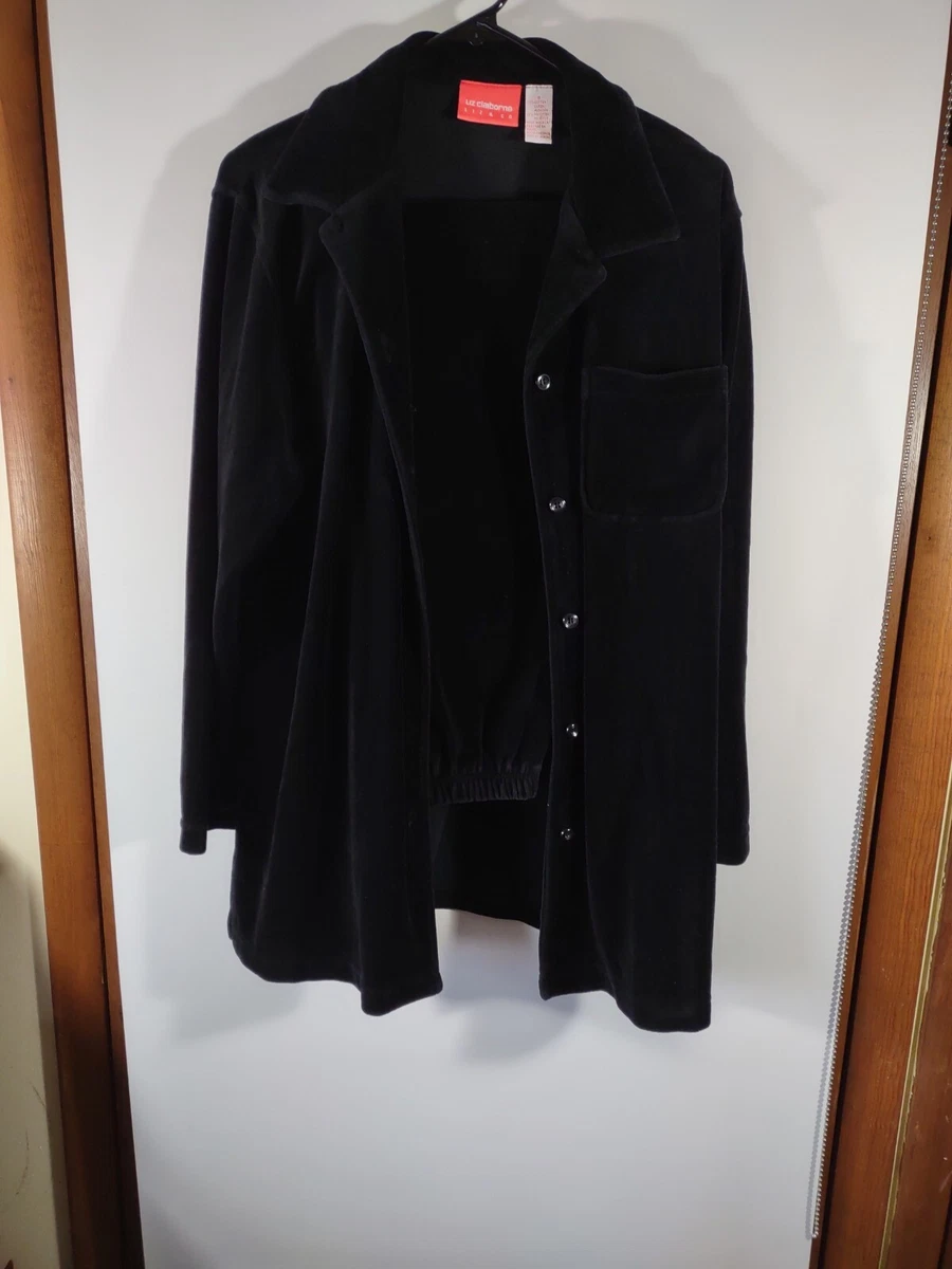 Liz Claiborne Velour Track/Jogging Suit, Women's Size S, Black Shirt  Jacket/Pant | eBay