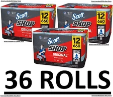 36 Rolls Scott Professional Multi-Purpose Shop Towels, 55 Sheets per Roll