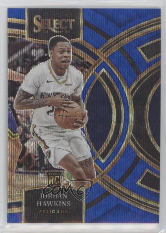 2023-24 Panini Select Premier Level Blue Wave Prizm /75 Jordan Hawkins Rookie RC
