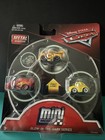 PIXAR CARS MINI RACERS GLOW IN THE DARK RARE SET. LIGHTNING,CRUZ,LUIGI LOOK!
