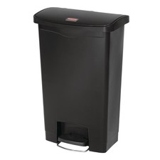 Rubbermaid Slim Jim Front Step-On Pedal Bin Black 50Ltr - GL028
