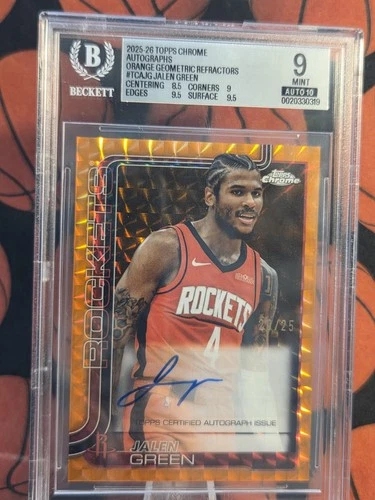 2025 Topps Chrome Jalen Green Chrome Autographs (RAW)