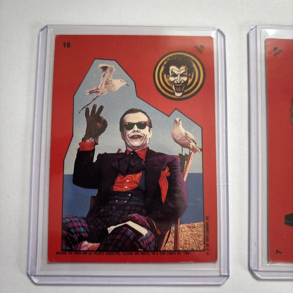 Tarjeta adhesiva Joker 1989 Topps Batman — Lote de 3 cartas Foto 2 de 4