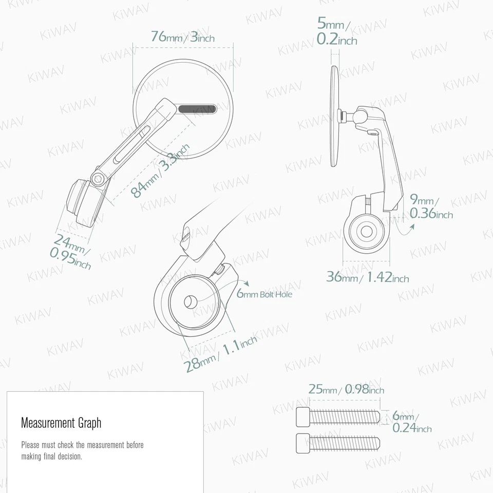 Espejos retrovisores de extremo de barra delgada OJO redondos negros para Vespa Gran Turismo 125/200 ('03~) Foto 2 de 4
