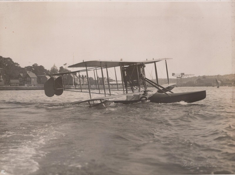 Wight Seaplane Cowes Isle of Wight Early Aviation Beken RARE 1913 Original Photo