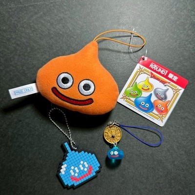 C1566 Set of 3 Dragon Quest Plush Rubber Strap Keychains 3.5'' Square Enix F27