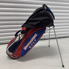 Bridgestone Golf Tour Lightweight Stand Bag 4 Way Divider W/ Rain Cover Red Blue