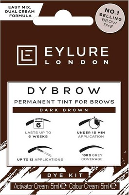 Eylure Dybrow Augenbrauenfärbeset dunkelbraun permanente Tönung für Brauen UK