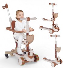 Kinderroller Scooter Stoßdämpfer 3-in-1 Dreiradscooter Kinder Roller LED Räder