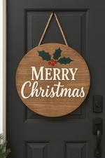 Rustic Christmas Door Sign Holiday Farmhouse Style Christmas Welcome Sign Wooden
