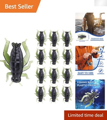 50-pack Fishing Lures - Lifelike Silica Gel Cricket Baits for Outdoor Fishing