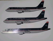 Lot Of 3 Vintage US AIR Airplane Magnets Fridge Airbus A320