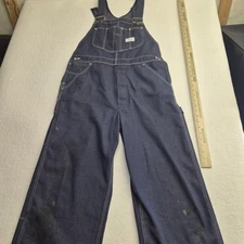 VTG Sears Tradewear Mens Overalls Vintage Union Made Denim Bib Blue 