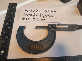 Moore & Wright 1966M Carbide tipped o/s micrometer 25 50mm 0.01mm engineer tool