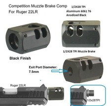 1/2x28 TPI Muzzle Brake Compensator For Ruger 22LR Threaded Barrel Converter