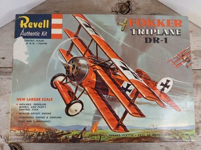 1957 Original Fokker Triplane DR-1 Kit H-270 First Issue Box