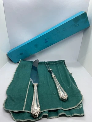Vintage Birks Carving Set Knife & Fork with Ornate Shell Handles Stainless Steel - Bild 1 von 4