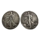 2 Walking Liberty Half Dollars 90% Silver – 1939 & 1943 (2 Coin Lot)