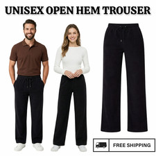 Womens Open Hem Joggers Tracksuit Bottoms Fleece Ladies Trousers Jogging Pants