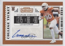 2019 Panini Contenders Draft Picks College Ticket Charles Omenihu #228 Auto 9r9