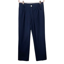 St John Sport Pants Womens Size 8 Navy Blue Straight Leg Quiet Luxury Minimalist