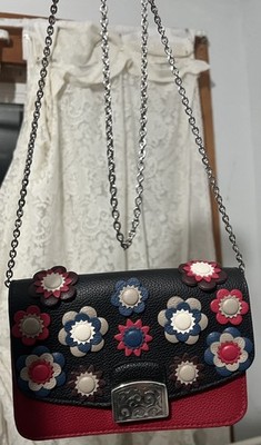 BRIGHTON GINGER Snappy Flap Flowered DAISIES Leather Small Shoulder Bag NO COPY!