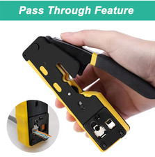 RJ45 Crimping Tool Kit Pass Through Cat6 Cat5e Cat5 Ethernet Crimper 8P8C