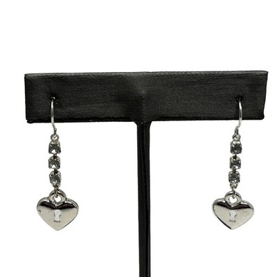 Heart Pierced Earrings Rhinestone Wire Drop Dangle Keyhole