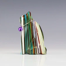 NATIVE AMERICAN ZUNI SURFITE CAT FETISH BY LELAND BOONE & DAPHNE QUAM