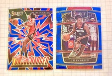 JALEN GREEN 2021-22 Select 2-Card Lot | #7 Blue Shimmer | #8 Silver Turbocharged