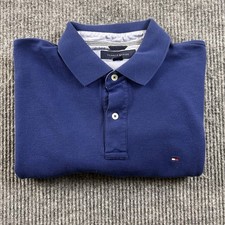Tommy Hilfiger Mens XL Blue Short Sleeve Polo Shirt Golf Casual