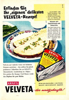 3w8331/ Alte Reklame von 1960   KRAFT´s VELVETA