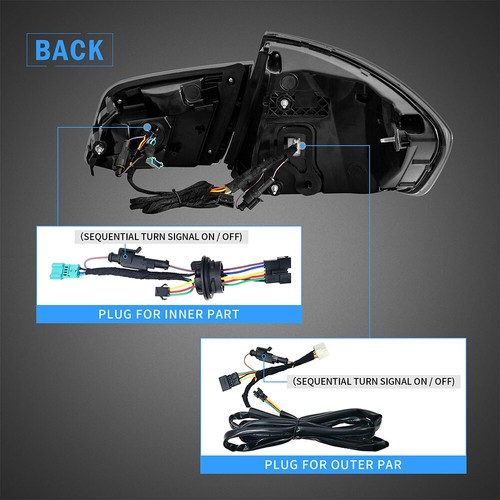 VLAND SMOKED OLED GST Tail Lights For BMW 5-Series 2010-2017 F10 F18 W/Animation - Picture 6 of 12