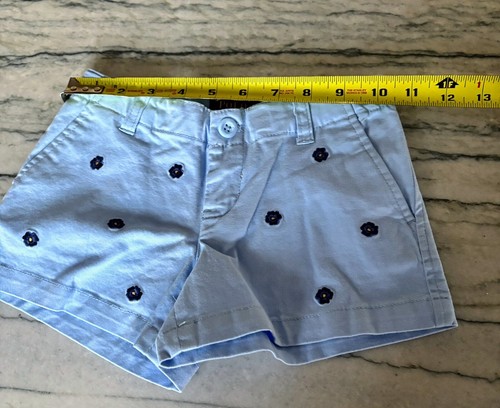 Polo Ralph Lauren Girls Blue Chino Shorts w/ Embroidered Blue Flowers Size 4/4T - Picture 6 of 11