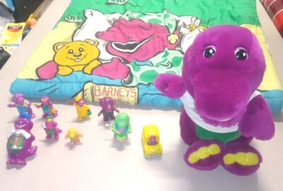 ※希少※ビンテージ バーニー ぬいぐるみ パジャマ Barney Vintage 1992 Sleeping Bag, Plush And Shirt, PVC Toy