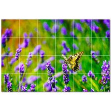 Butterfly Ceramic Tile Wall Mural PT500295. 72" W x 48" H 24 12x12 tiles