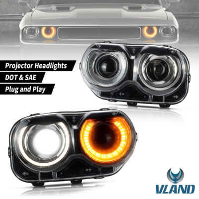 VLAND LED DRL Headlights Fit Dodge Challenger SE R/T 2015 2016 2017 2018 2019