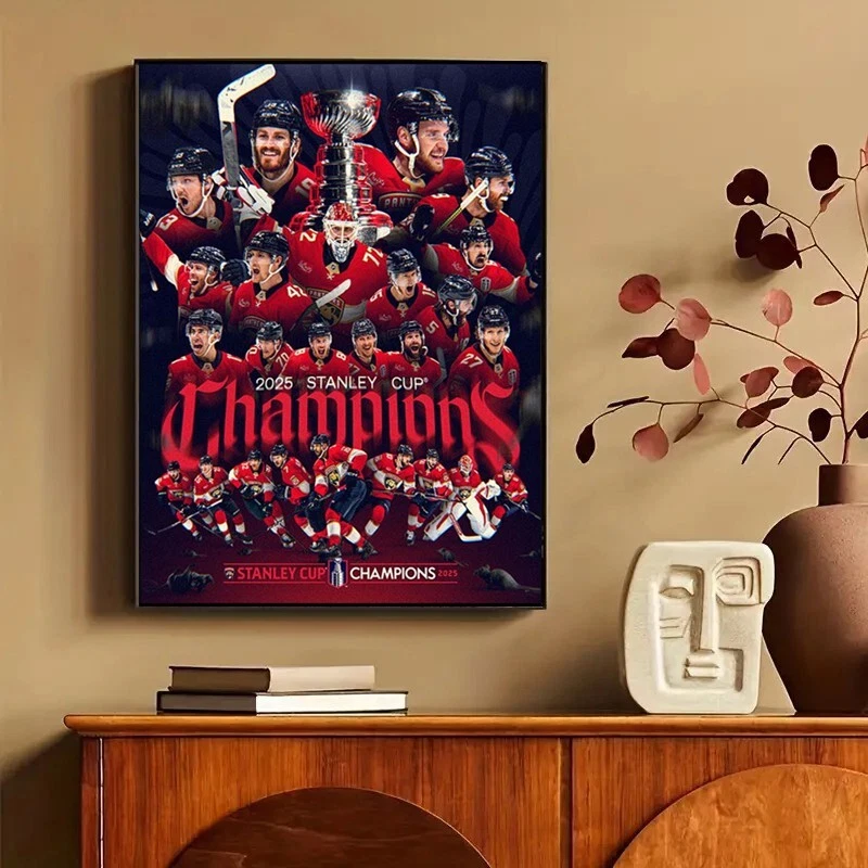 Florida Panthers 2025 NHL Champions Premium Matte Vertical Poster