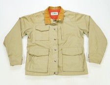Rare VTG L.L. BEAN Full Zip Button Front Field Pockets Jacket 90s Beige Women  s