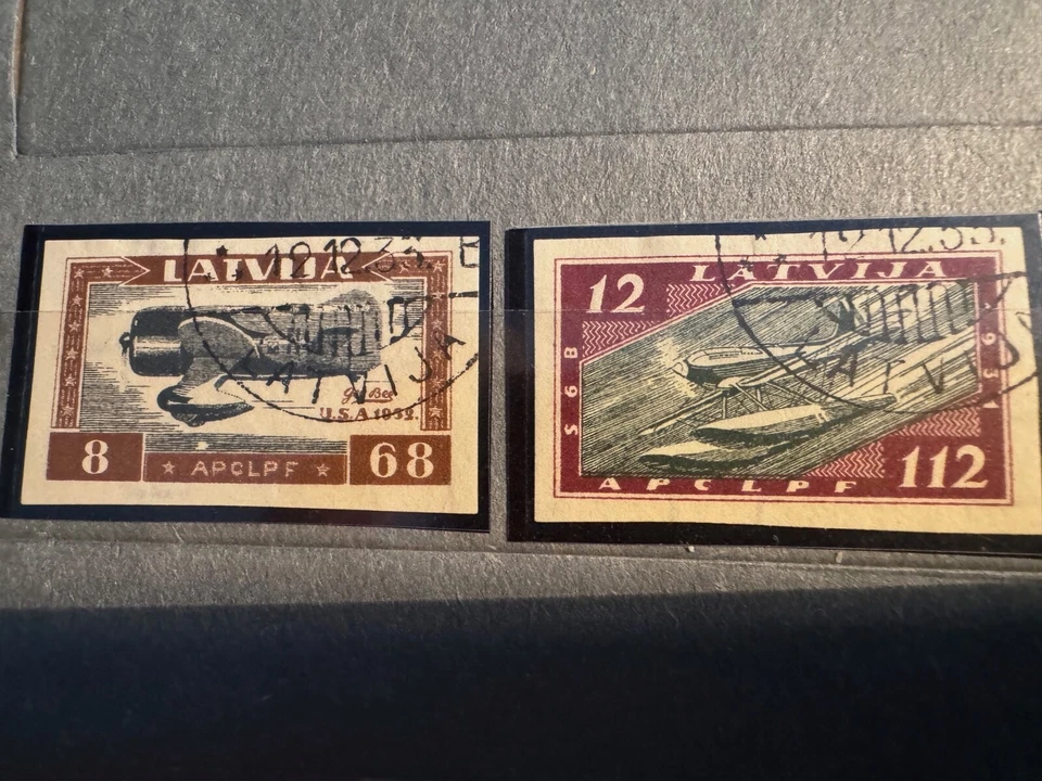 Latvia, Lettland, Sc CB21a-24a imperf.; Mi 228B-231B used/O Air Post/Flugpost - Image 3 of 3