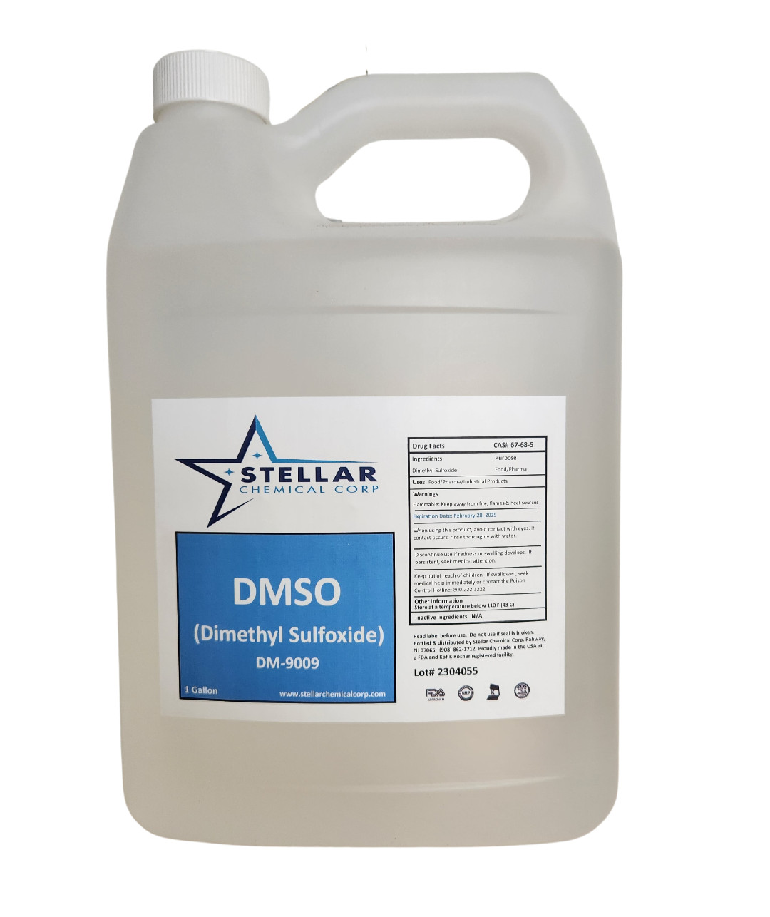 DMSO ~ (Dimethyl Sulfoxide) ~ 4 Gallons  ~ 99.95% - Stellar Chemical Corp