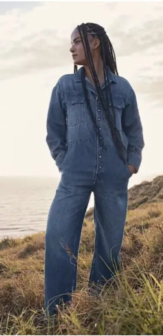 Eco-friendly denim jumpsuit