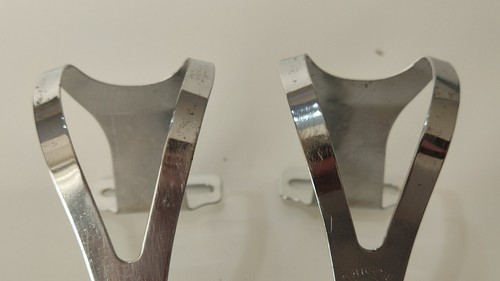 ALE Toe Clips Pedals Torino Italy Vintage Old 70s 80s Steel Chrome Road-Racing - Picture 12 of 23