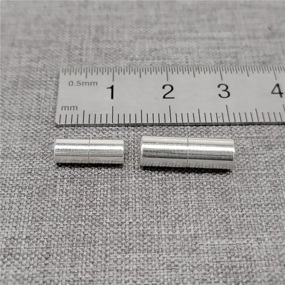 2pcs of 925 Sterling Silver Plain Barrel Screw Clasps for Bracelet Necklace - Image 2 of 4