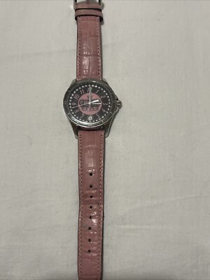 Juicy Couture Vintage Y2K Uhr Neu mit Etikett Leder geprägtes Band Krone Box Silber 