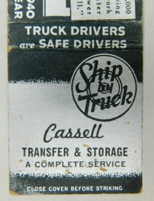#ad #ad Cassell Ship By Truck Truck Drivers Are Safe Drivers Vintage Matchbook Cover $6.78